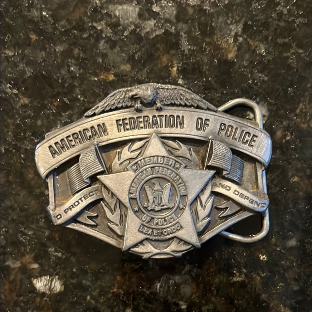 Pewter metal American Federation of Police Belt Buckle